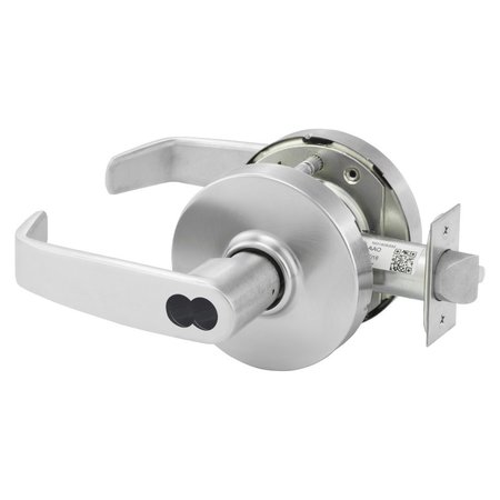 SARGENT Grade 1 Storeroom/Closet Cylindrical Lock, L Lever, L Rose, SFIC Disposable Construction Core, Satin 70-10XG04 LL 26D